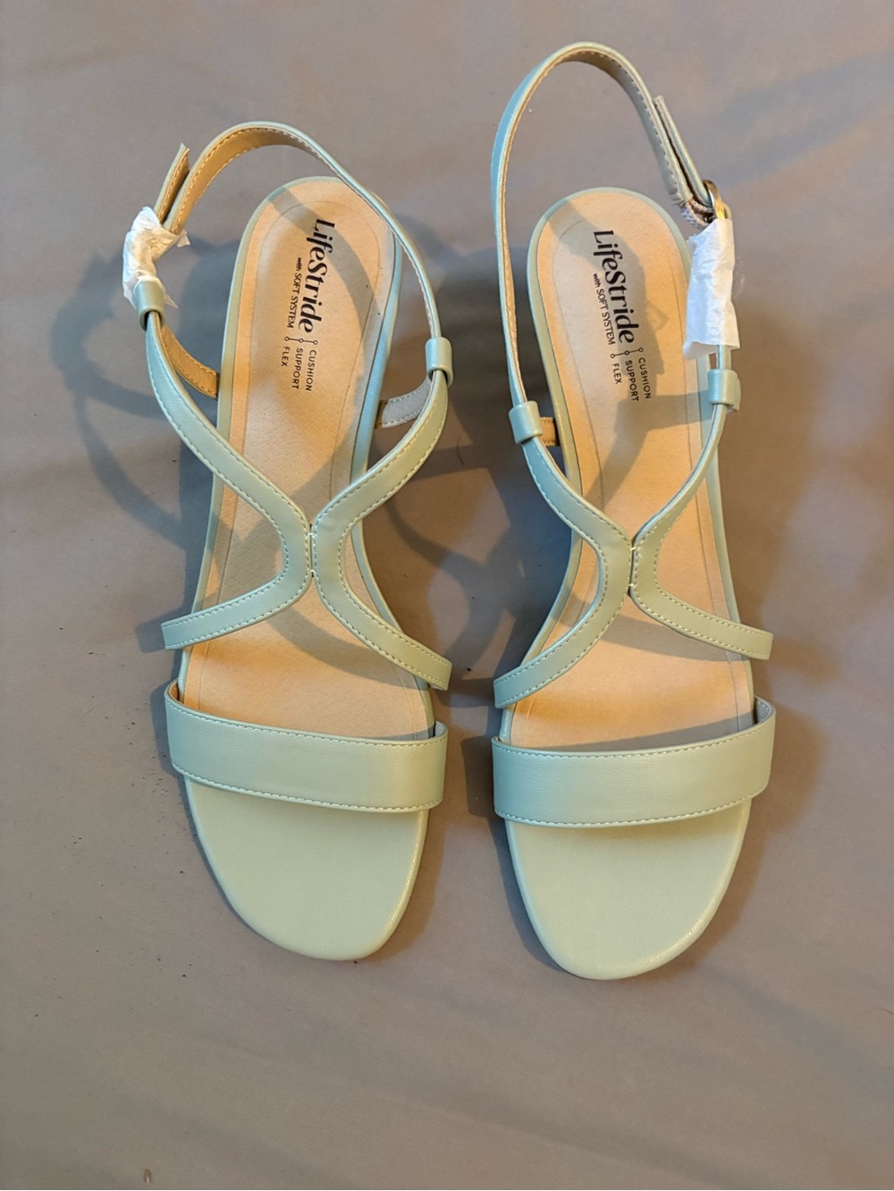 NEW Women’s Strappy Low-Kit Heel Sandals in Jade Green